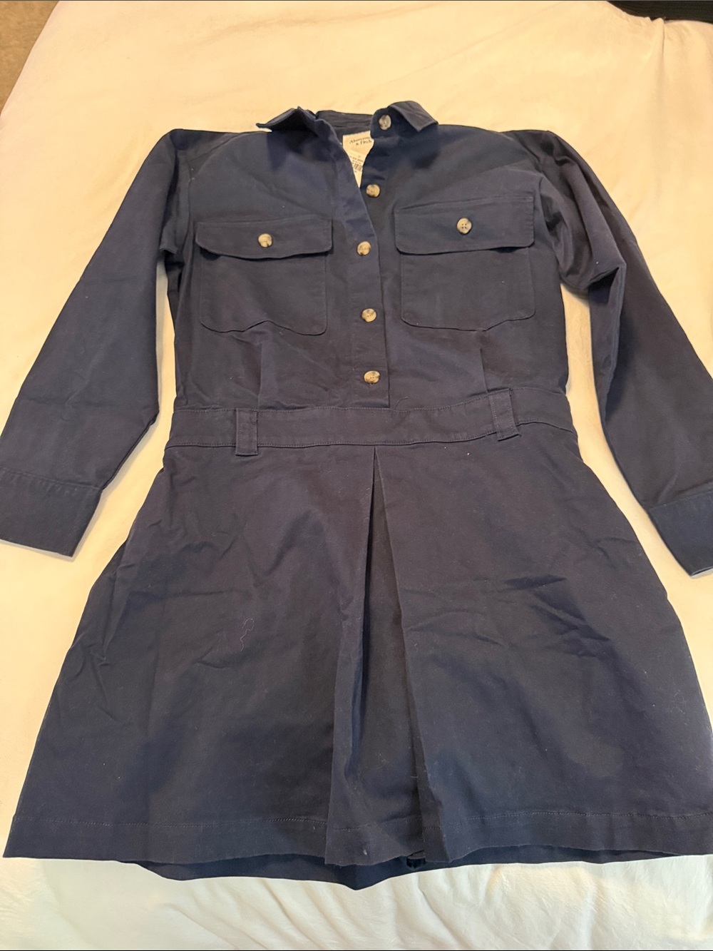 Navy Button-Front Utility Dress Abercrombie size M
